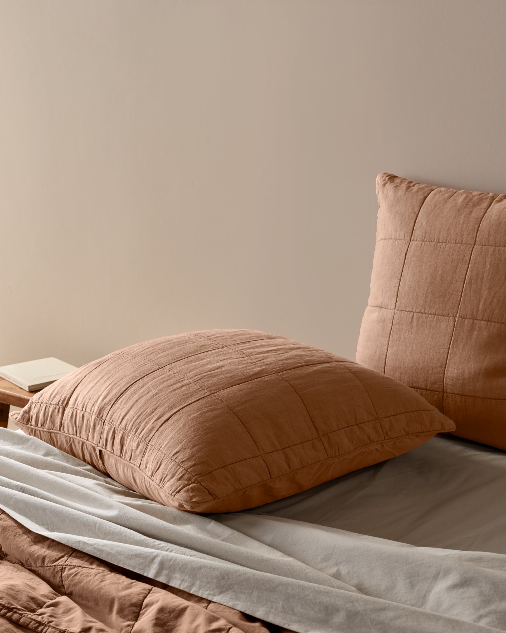 Linen Box Quilted Euro Sham (Adobe)