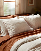 Linen Box Quilted Sham Set (Bone)