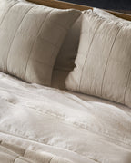 Linen Box Quilted Sham Set (Bone)
