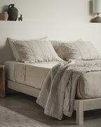 Linen Box Quilted Sham Set (Bone)