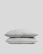 Linen Box Quilted Sham Set - FINAL SALE (Fog)