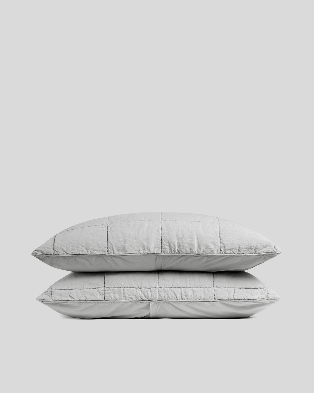 Linen Box Quilted Sham Set - FINAL SALE (Fog)