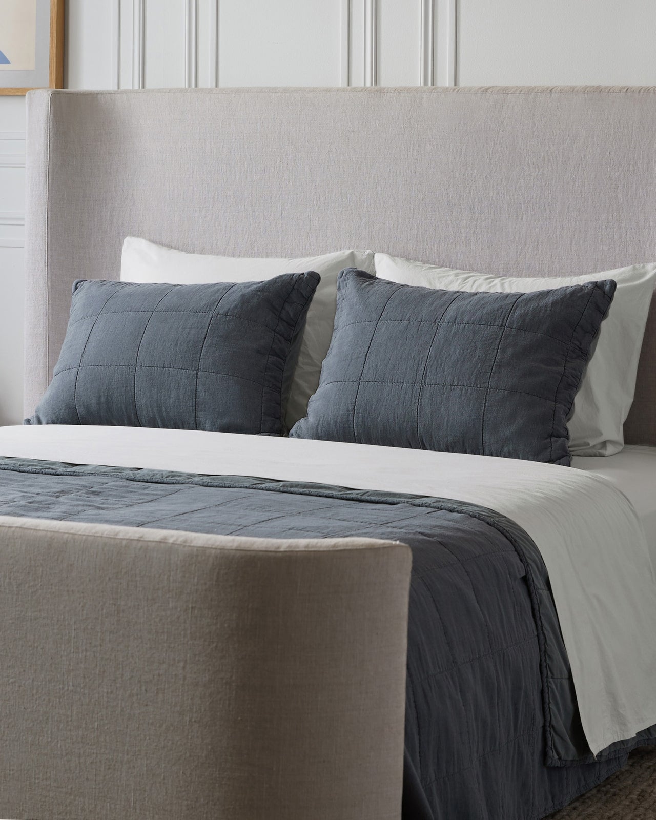 Linen Box Quilted Sham Set (Dusk)