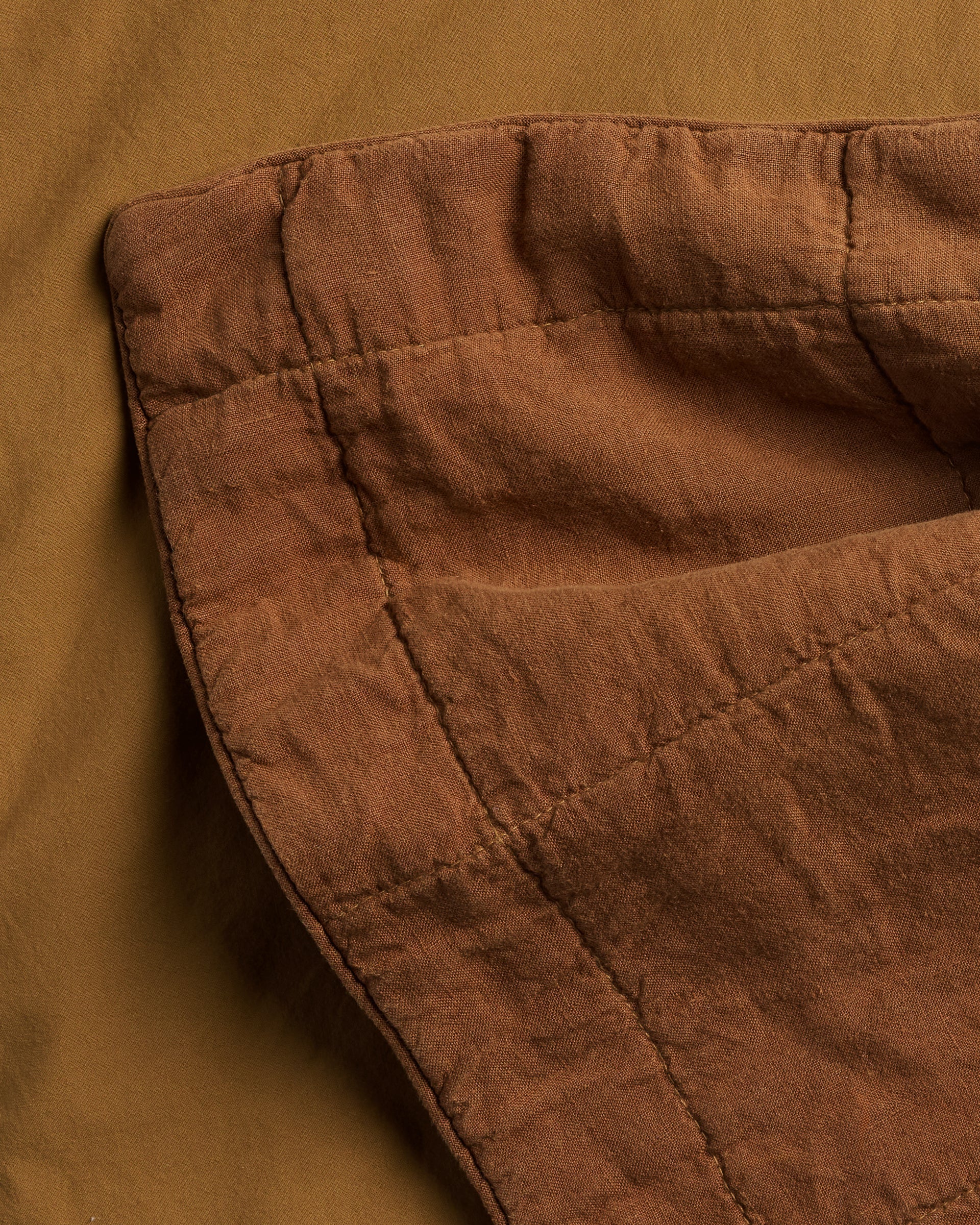 Linen Box Quilted Euro Sham (Tobacco)