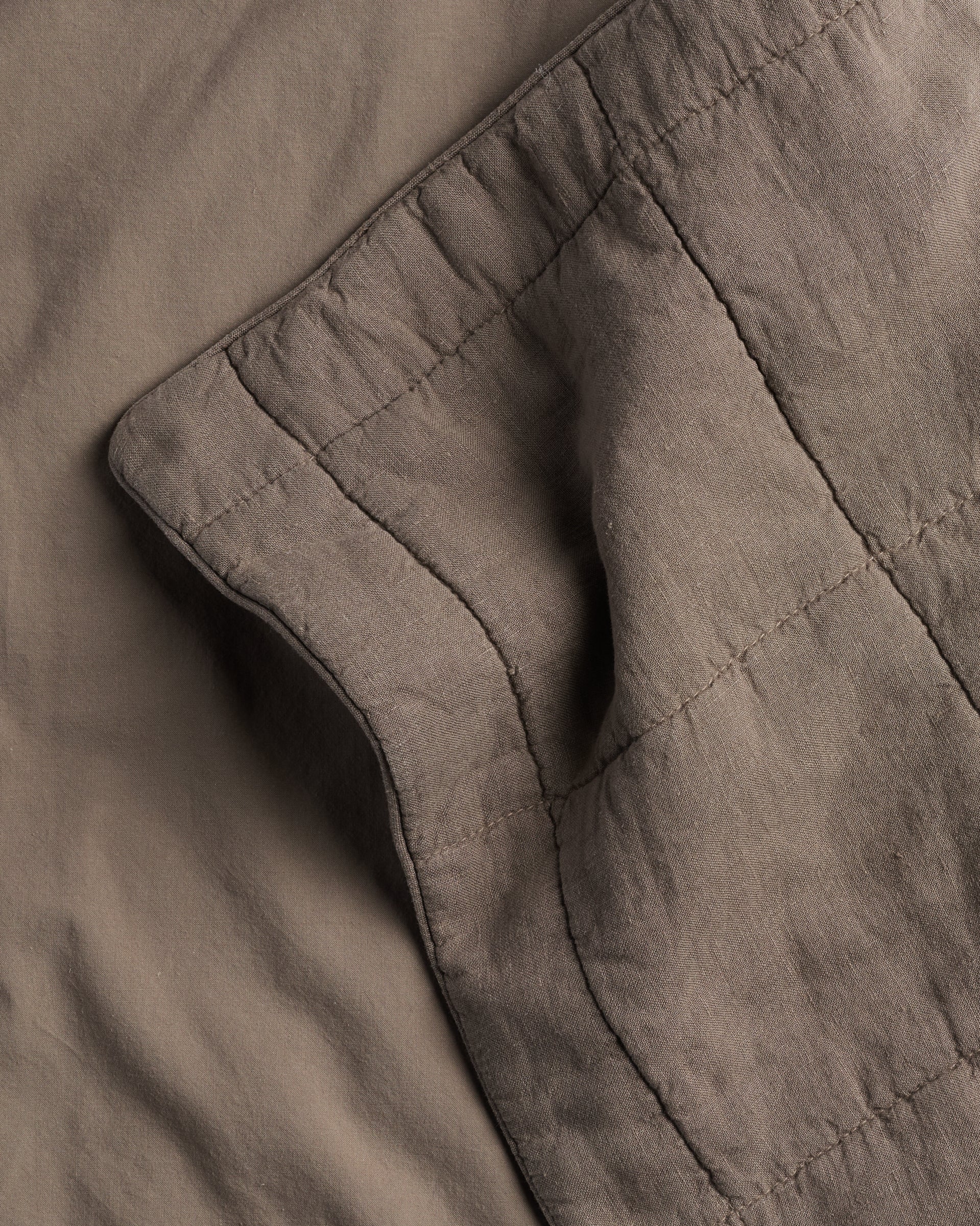 Linen Box Quilted Euro Sham (Warm Grey)