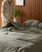Linen Duvet Cover (Moss)