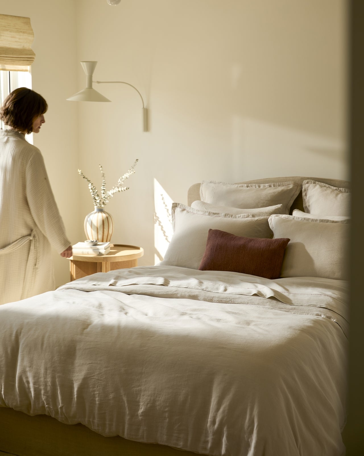 Linen Duvet Cover Set - Bone K/CK