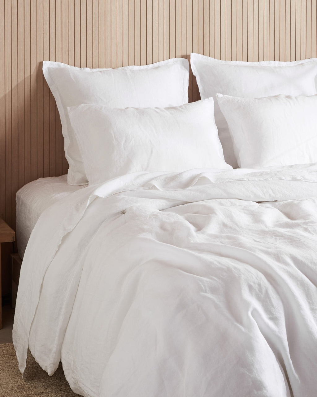 Linen Duvet Cover Set - White K/CK
