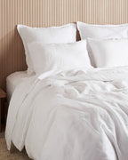 Linen Duvet Cover Set - White K/CK