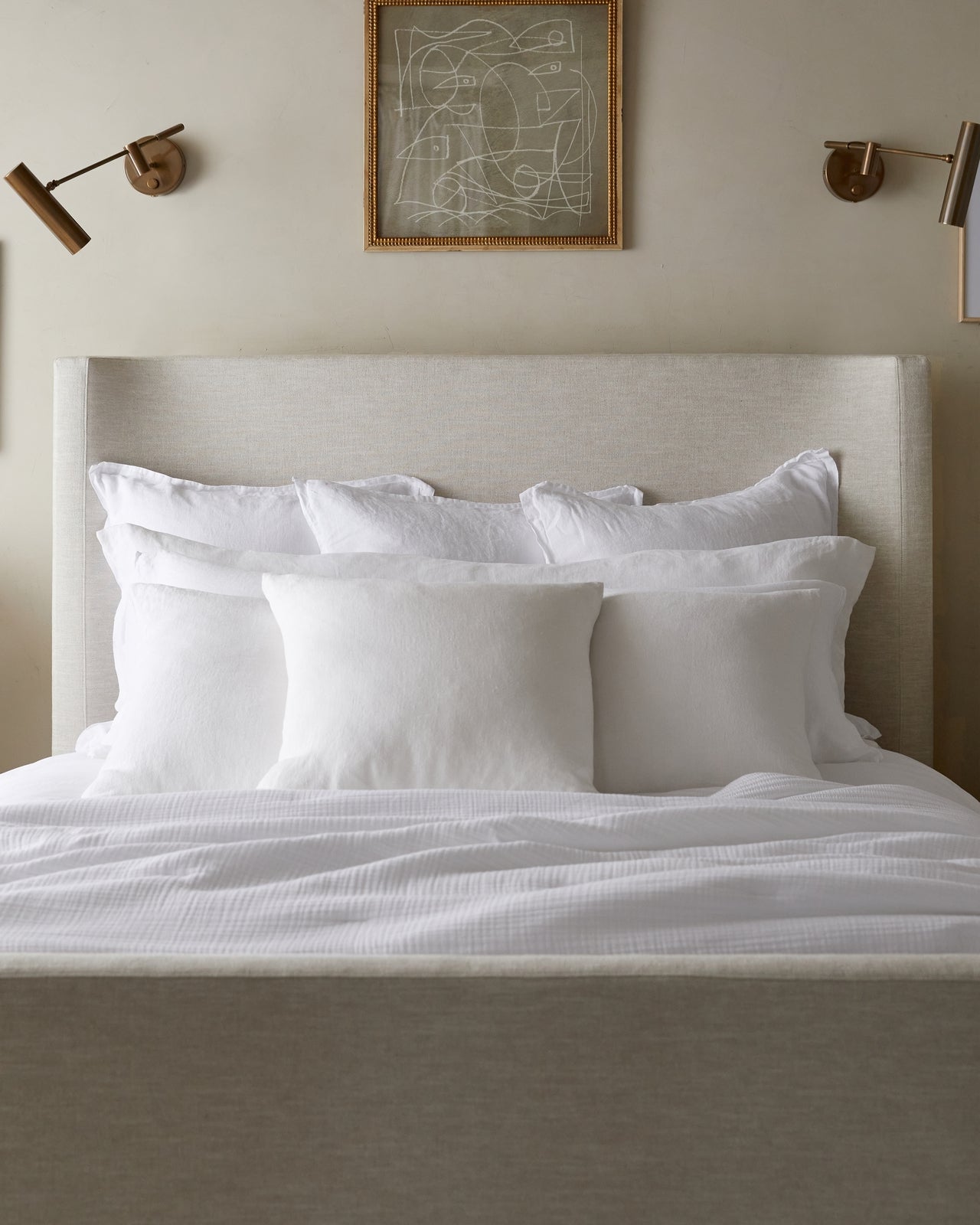 Linen Euro Sham (White)