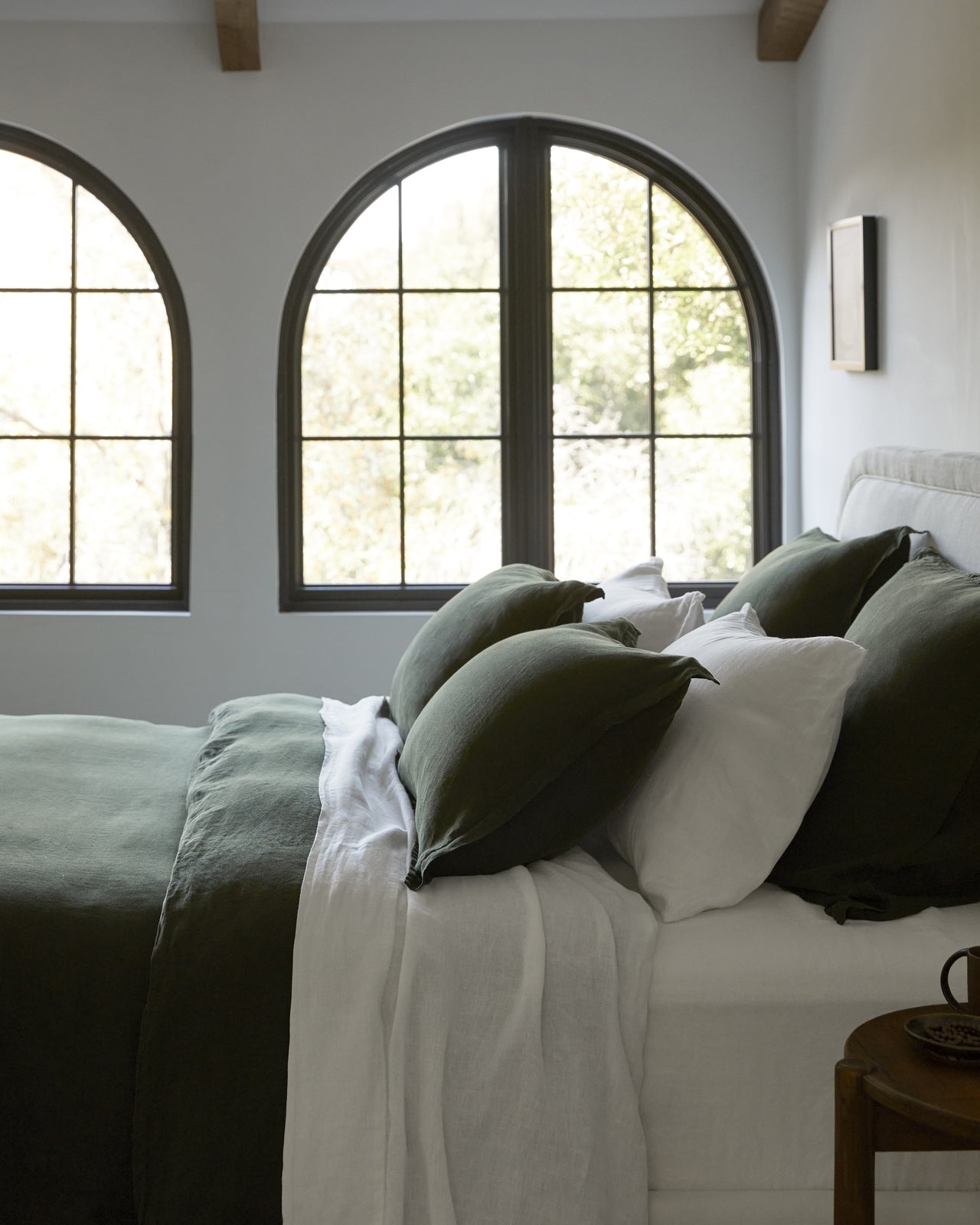 Linen Sham Set (Evergreen)