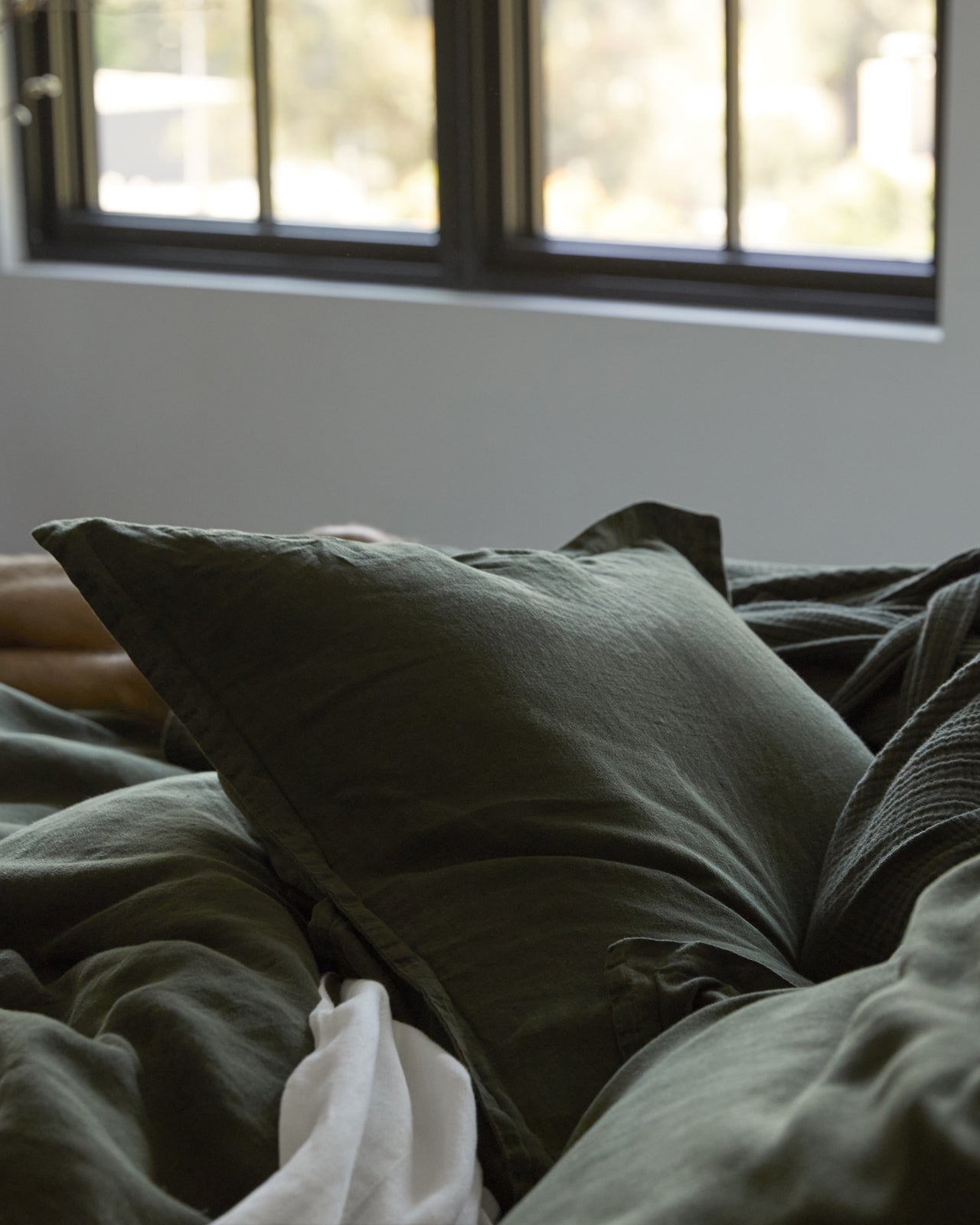 Linen Sham Set (Evergreen)