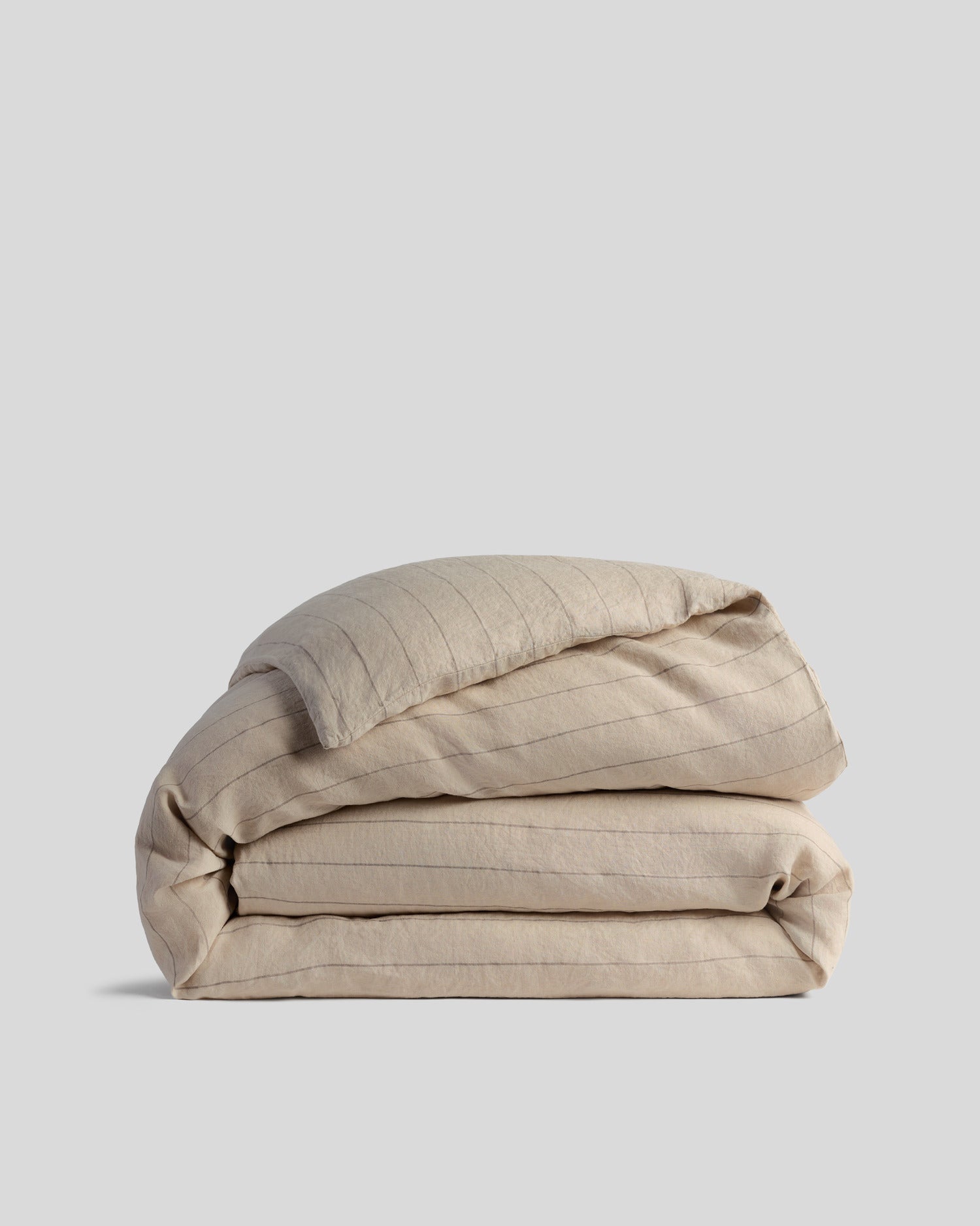 Linen Duvet Cover (Bone Stripe)