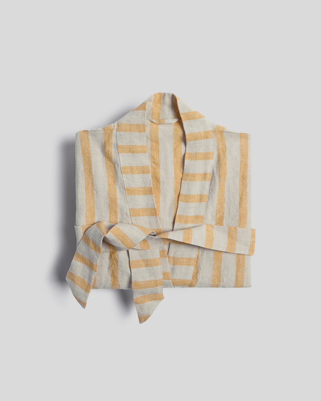 Linen Stripe Robe - FINAL SALE (Natural and Yellow)