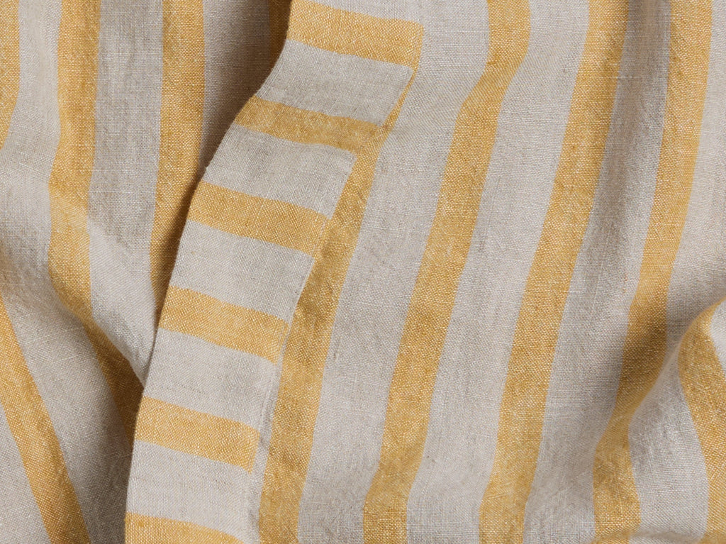 Linen Stripe Robe - FINAL SALE (Natural and Yellow)