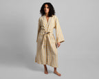 Linen Stripe Robe - FINAL SALE (Natural and Yellow)