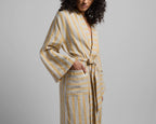 Linen Stripe Robe - FINAL SALE (Natural and Yellow)