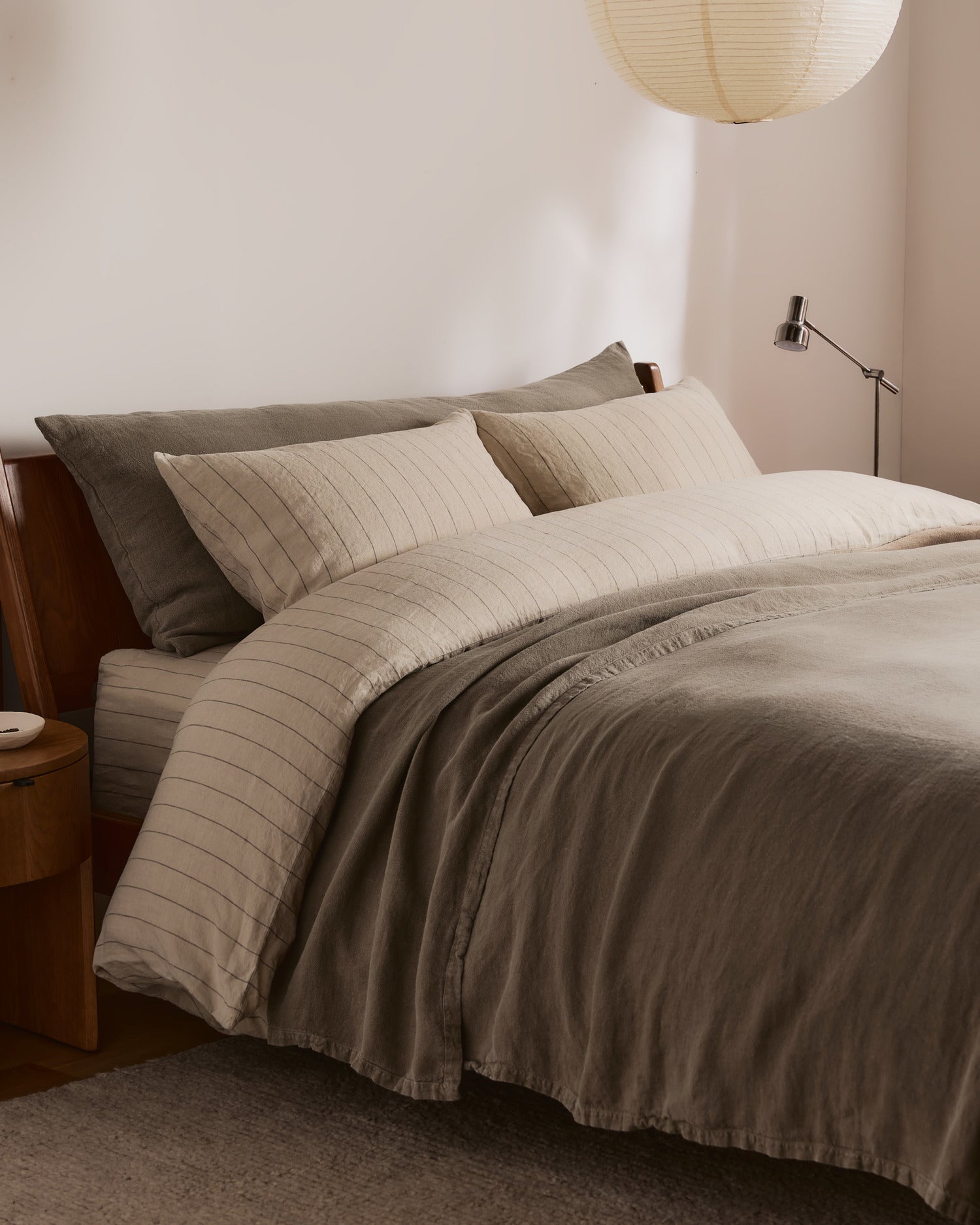 Linen Duvet Cover (Bone Stripe)