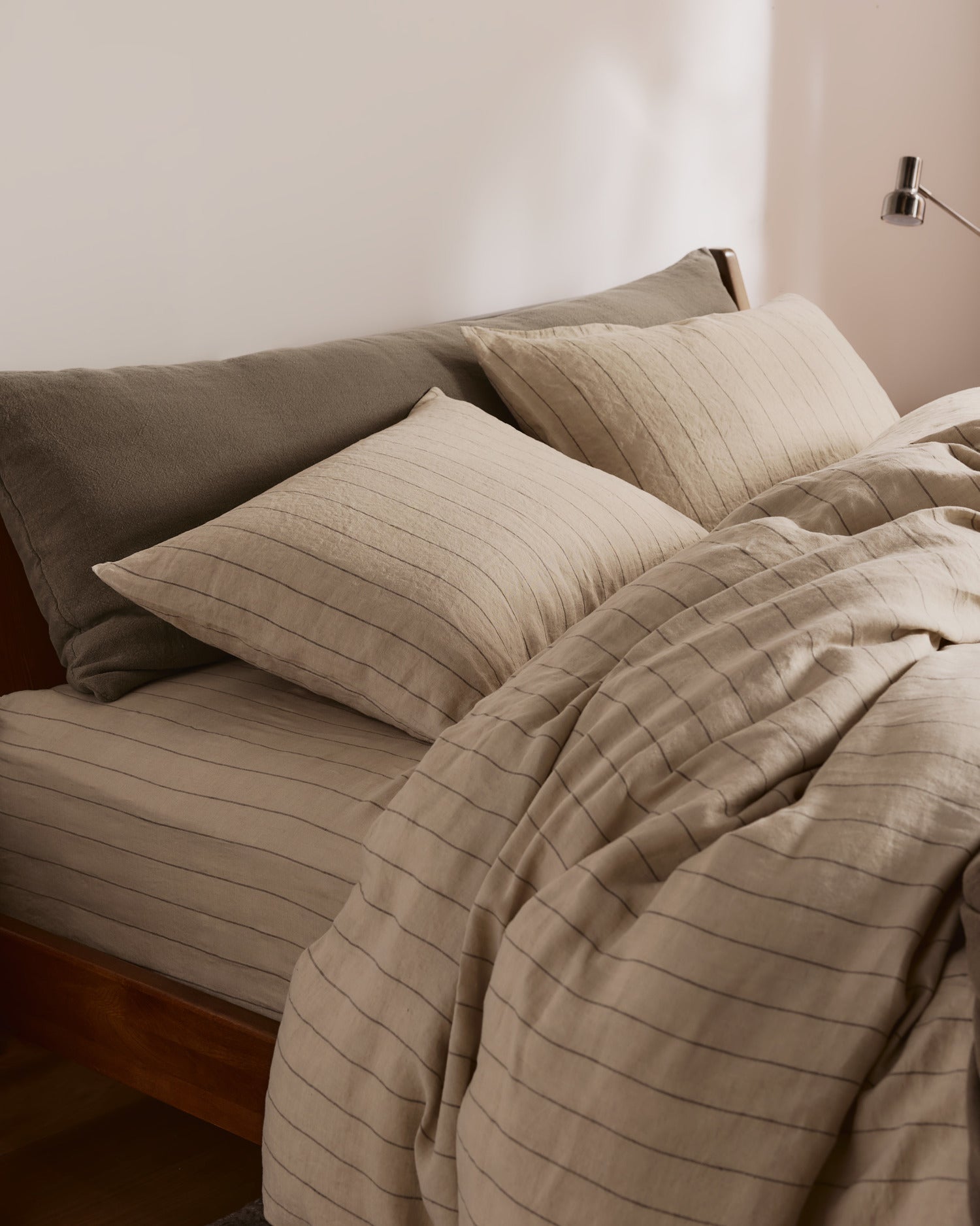 Linen Duvet Cover (Bone Stripe)