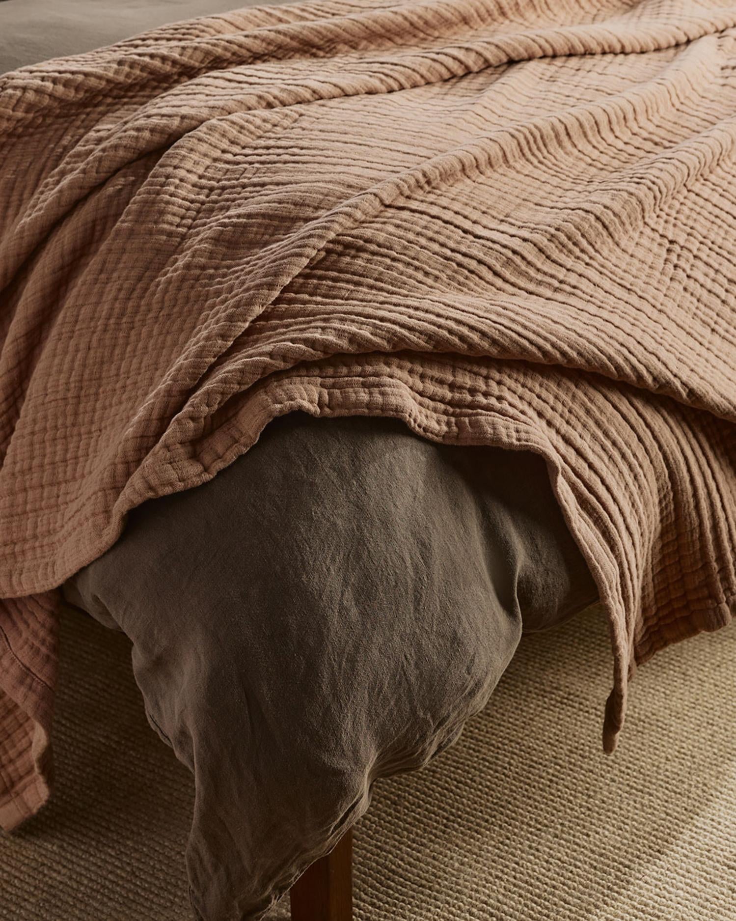 Cloud Linen Gauze Throw (Adobe)