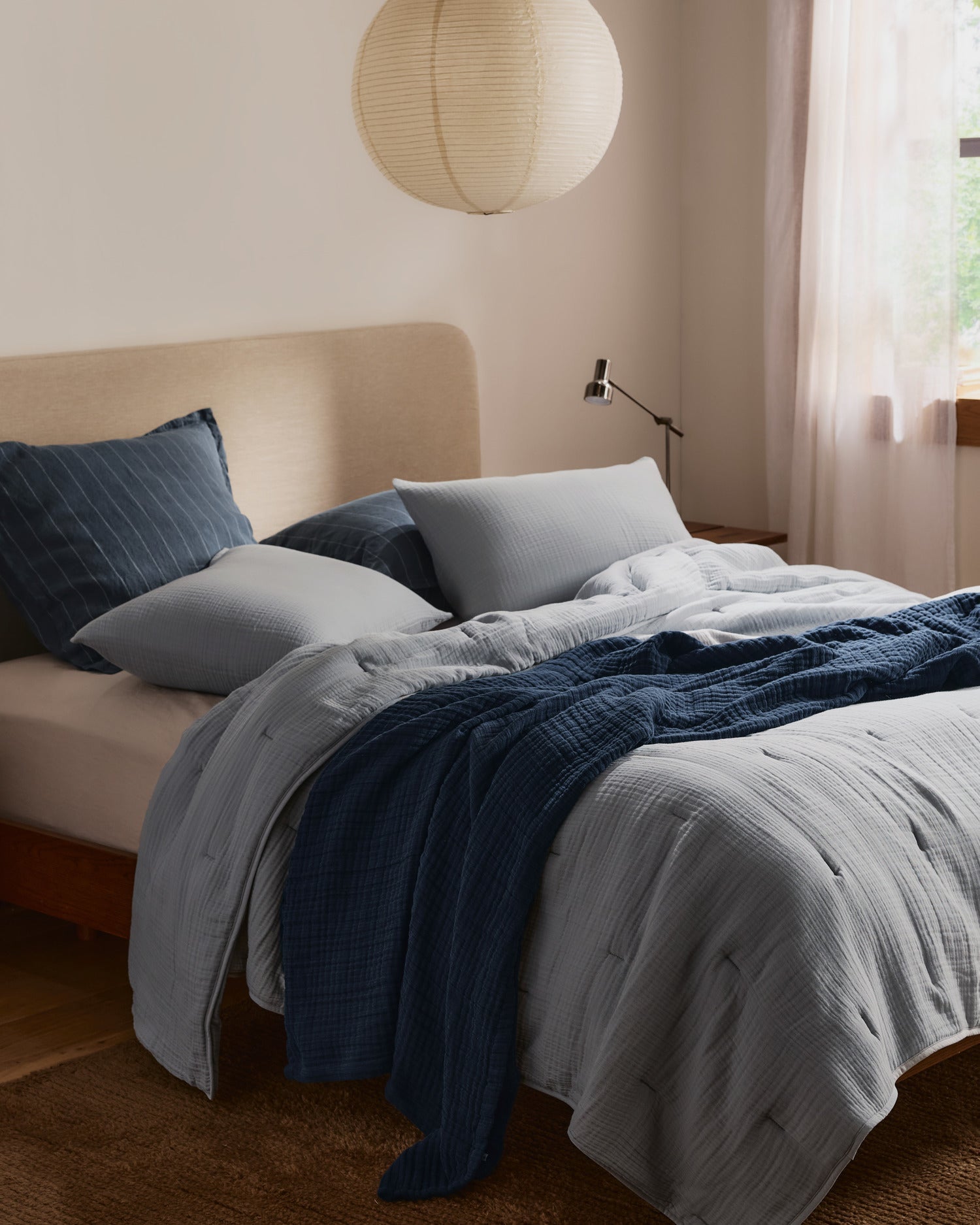 Cloud Linen Gauze Throw (Ink)