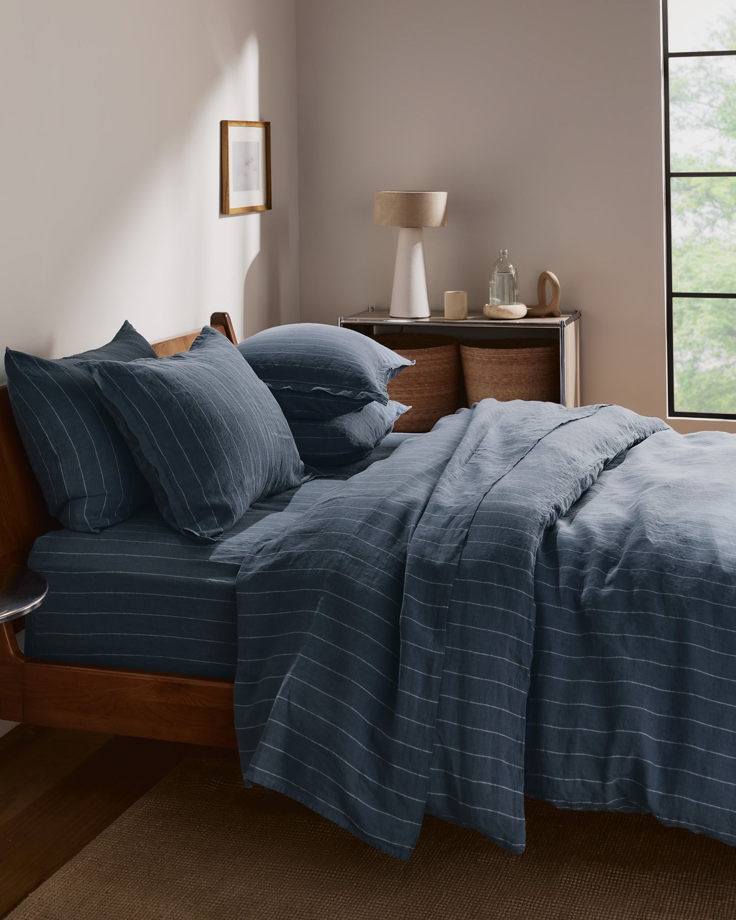 Linen Sheet Set - Dusk Stripe F/Q
