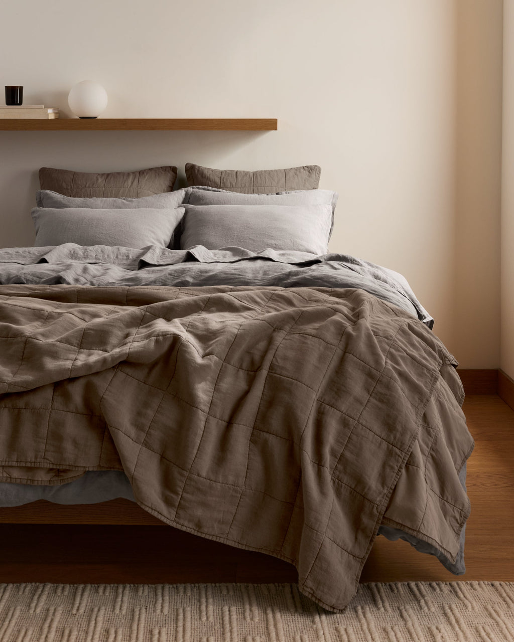 Linen Sheet Set - Pebble F/Q