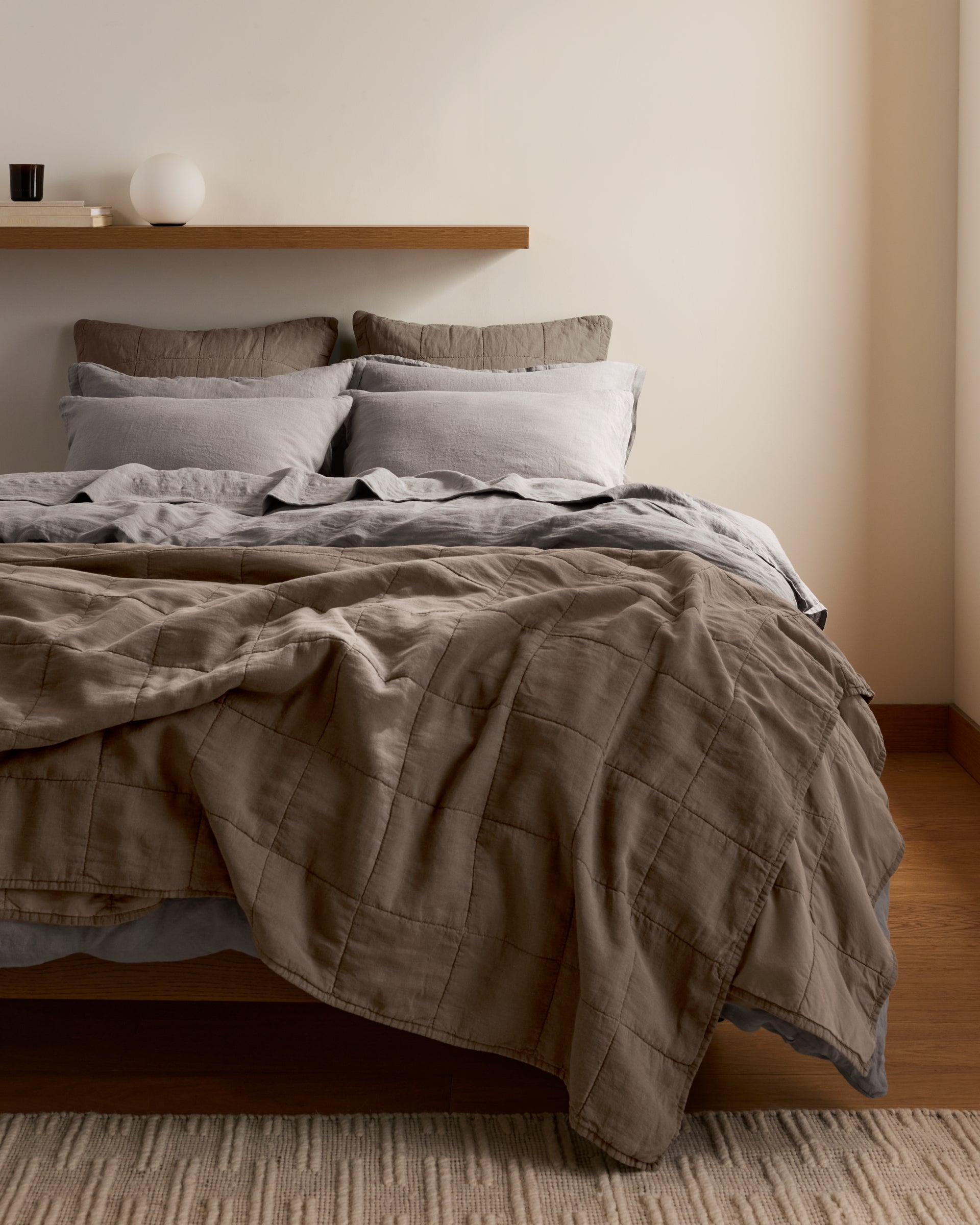 Linen Sheet Set - Pebble F/Q