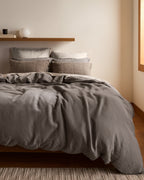 Linen Duvet Cover Set - Pebble K/CK