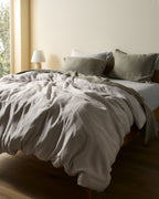 Linen Duvet Cover Set - Dove K/CK