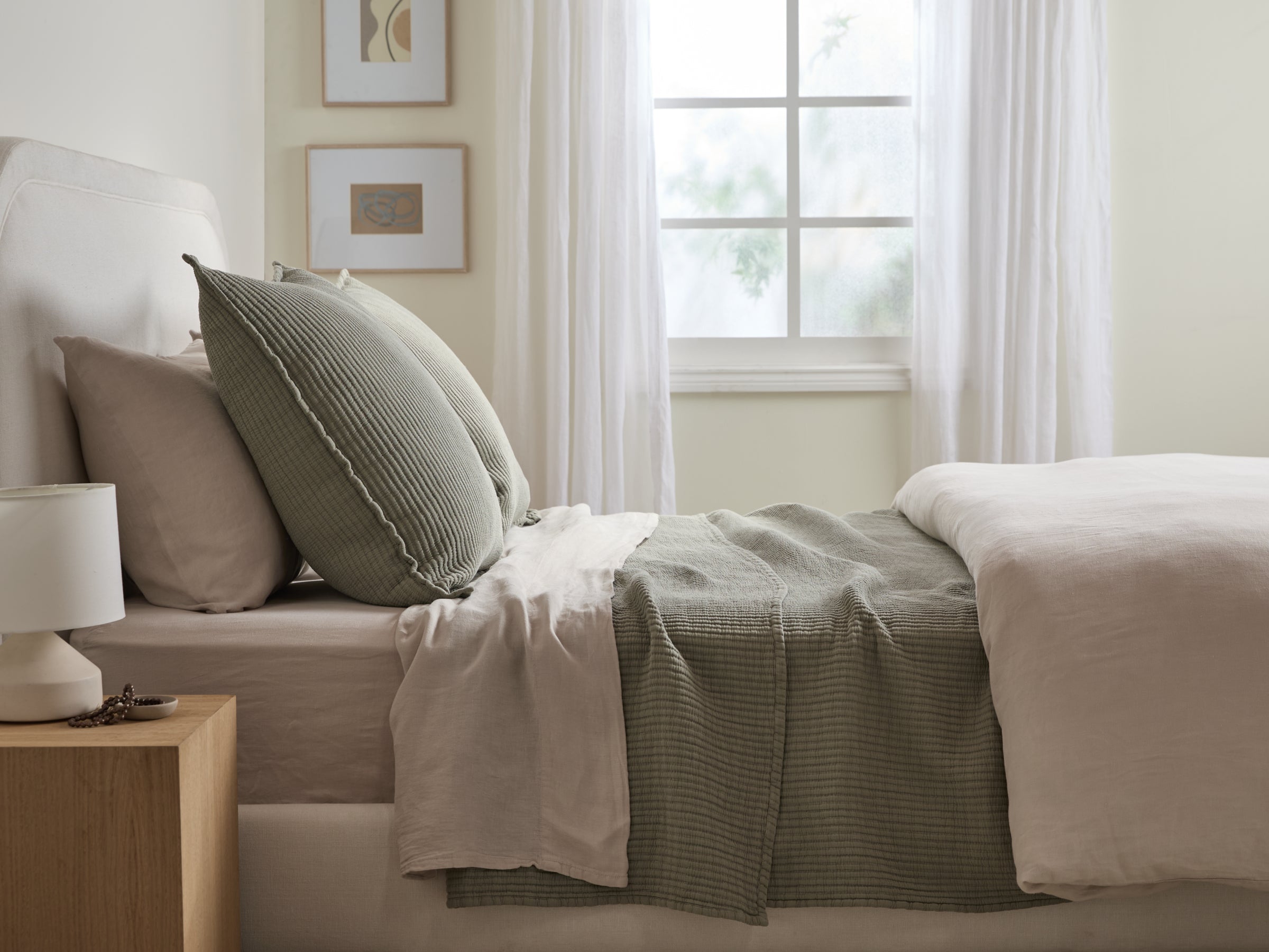 Matelasse Euro Sham (Moss)
