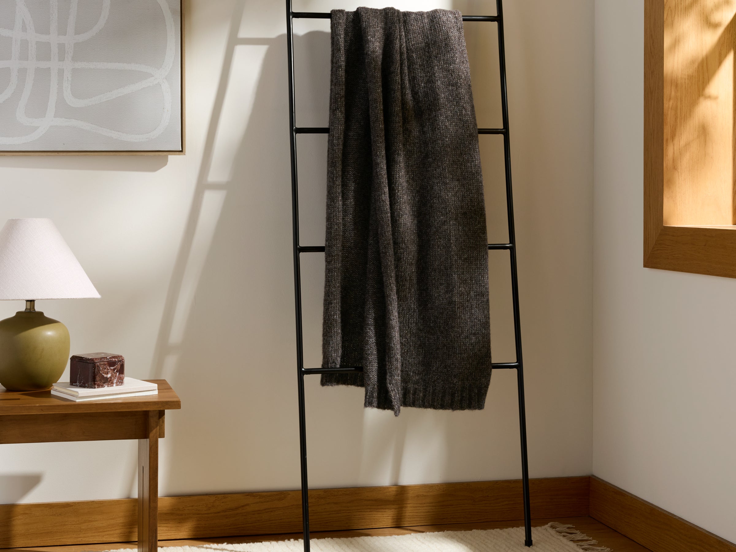 Natural Alpaca Throw - FINAL SALE (Java)