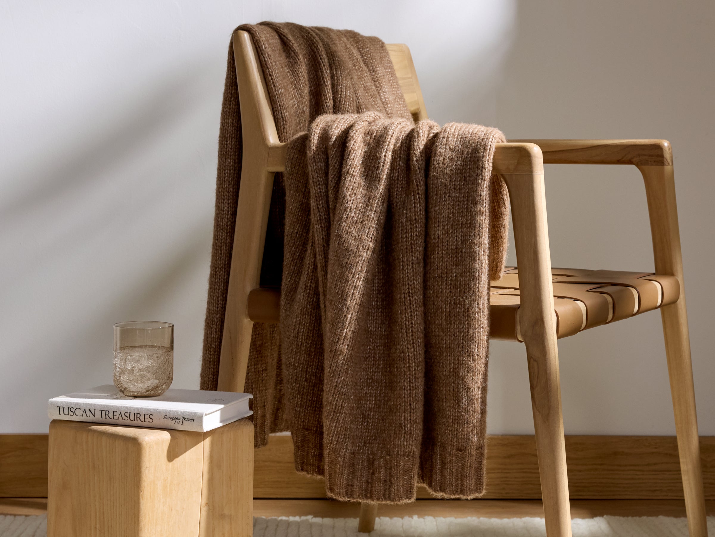 Natural Alpaca Throw - FINAL SALE (Tobacco)