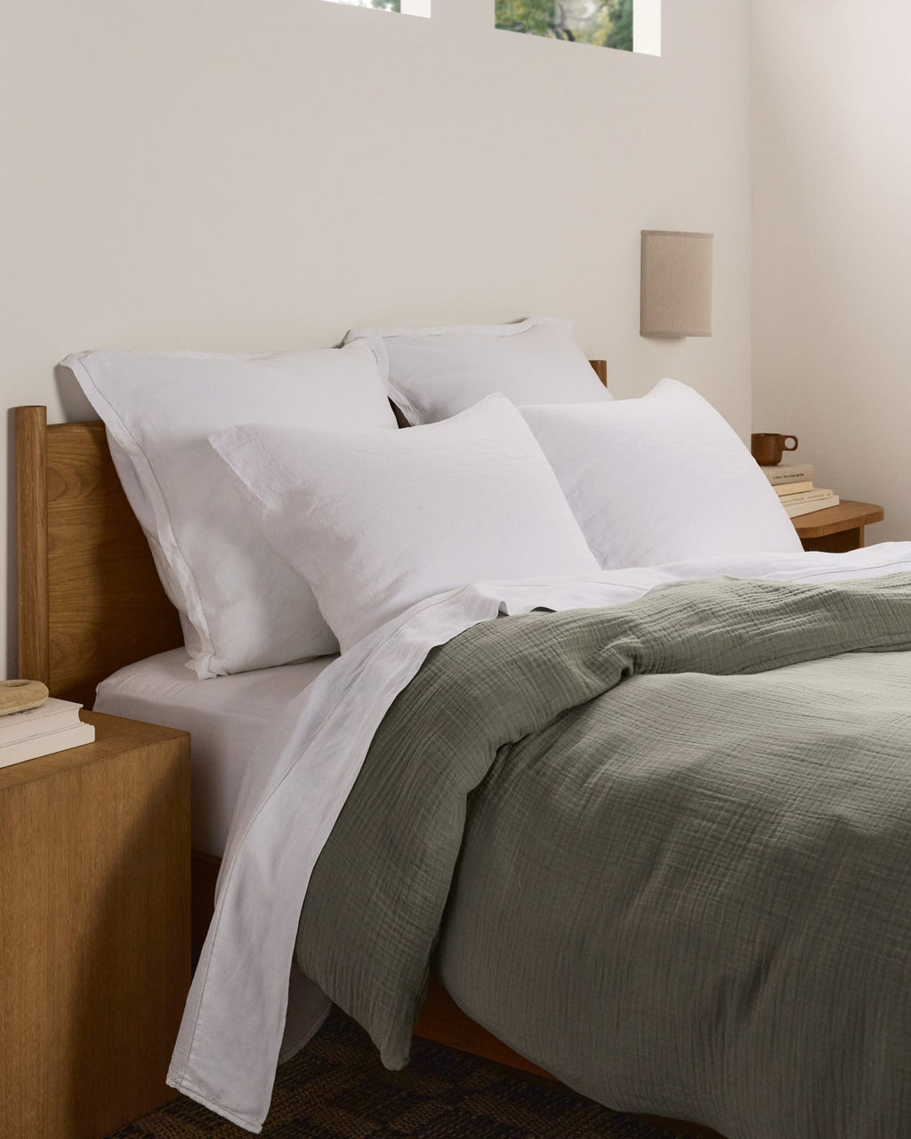 Linen Tencel Sheet Set - White F/Q
