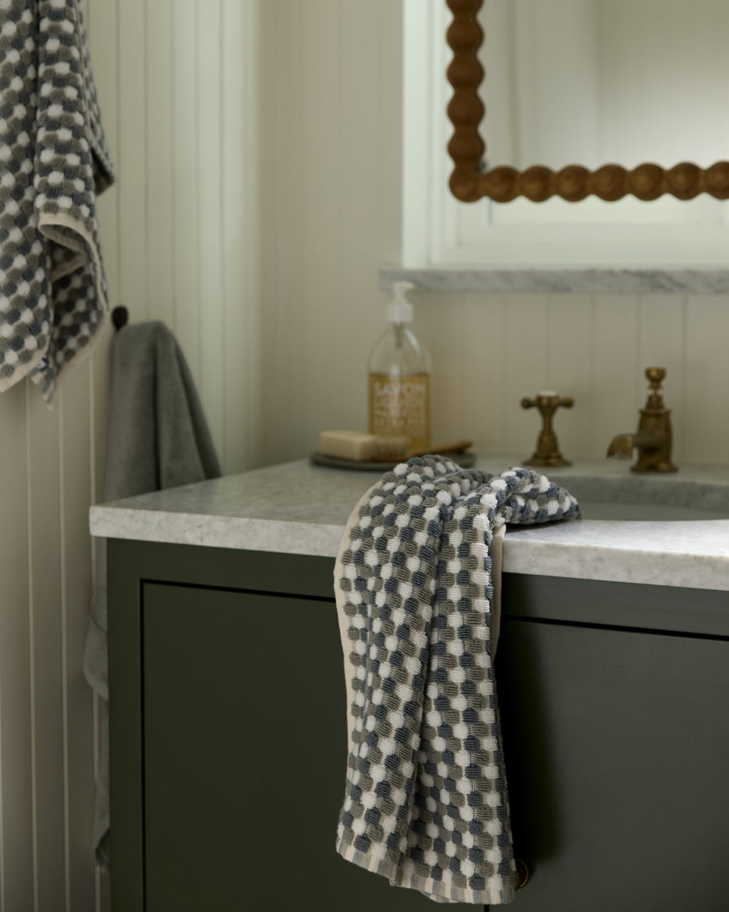 Organic Cotton Mosaic Towels (Moss and Dusk)