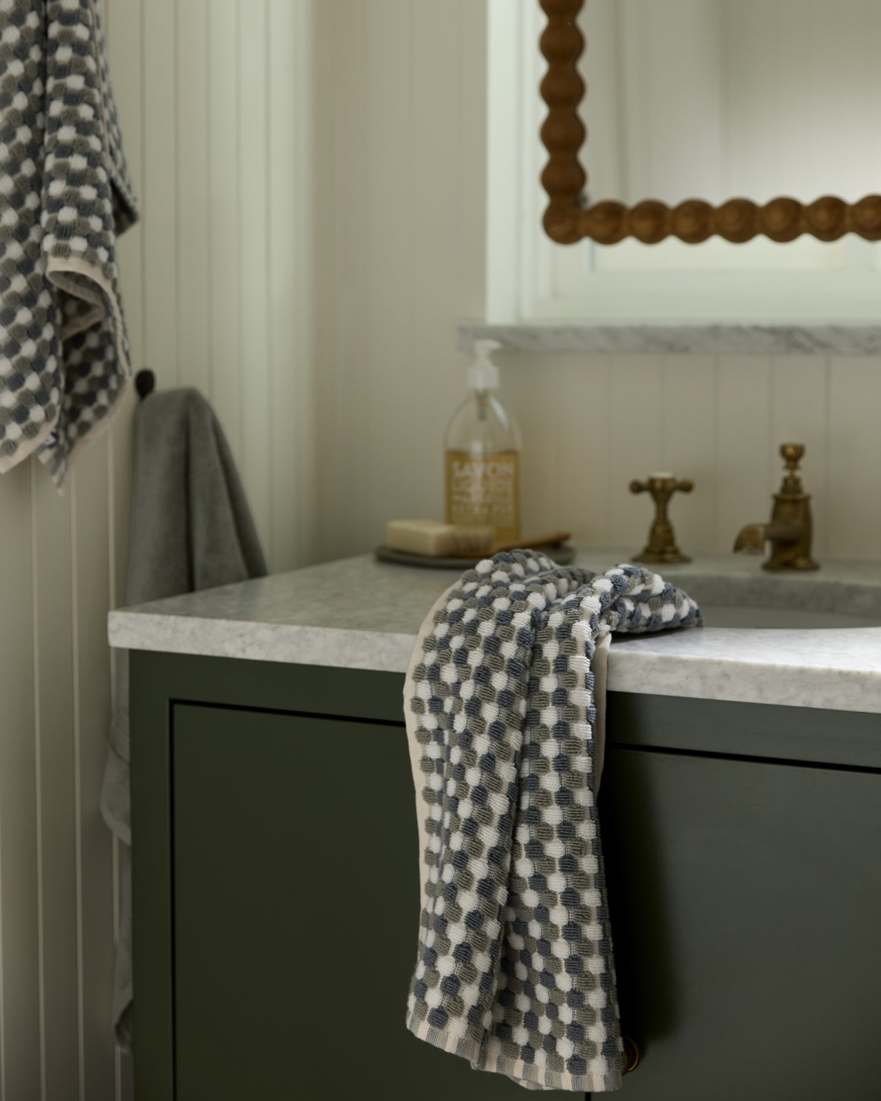 Organic Cotton Mosaic Towels (Moss and Dusk)