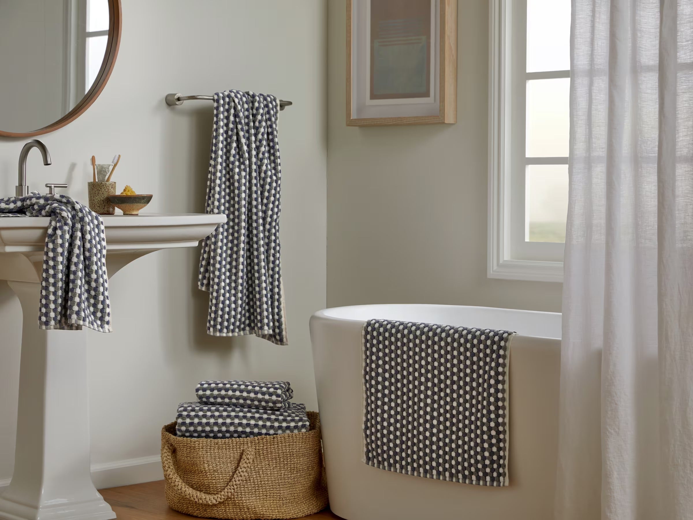 Organic Mosaic Tub Mat (Moss and Dusk)