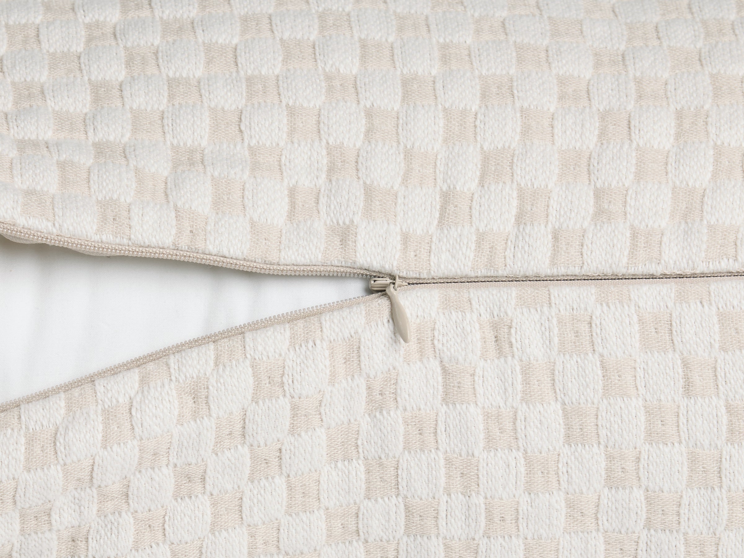 Organic Keys Jacquard Bolster Pillow Cover - FINAL SALE (Bone and Cream)