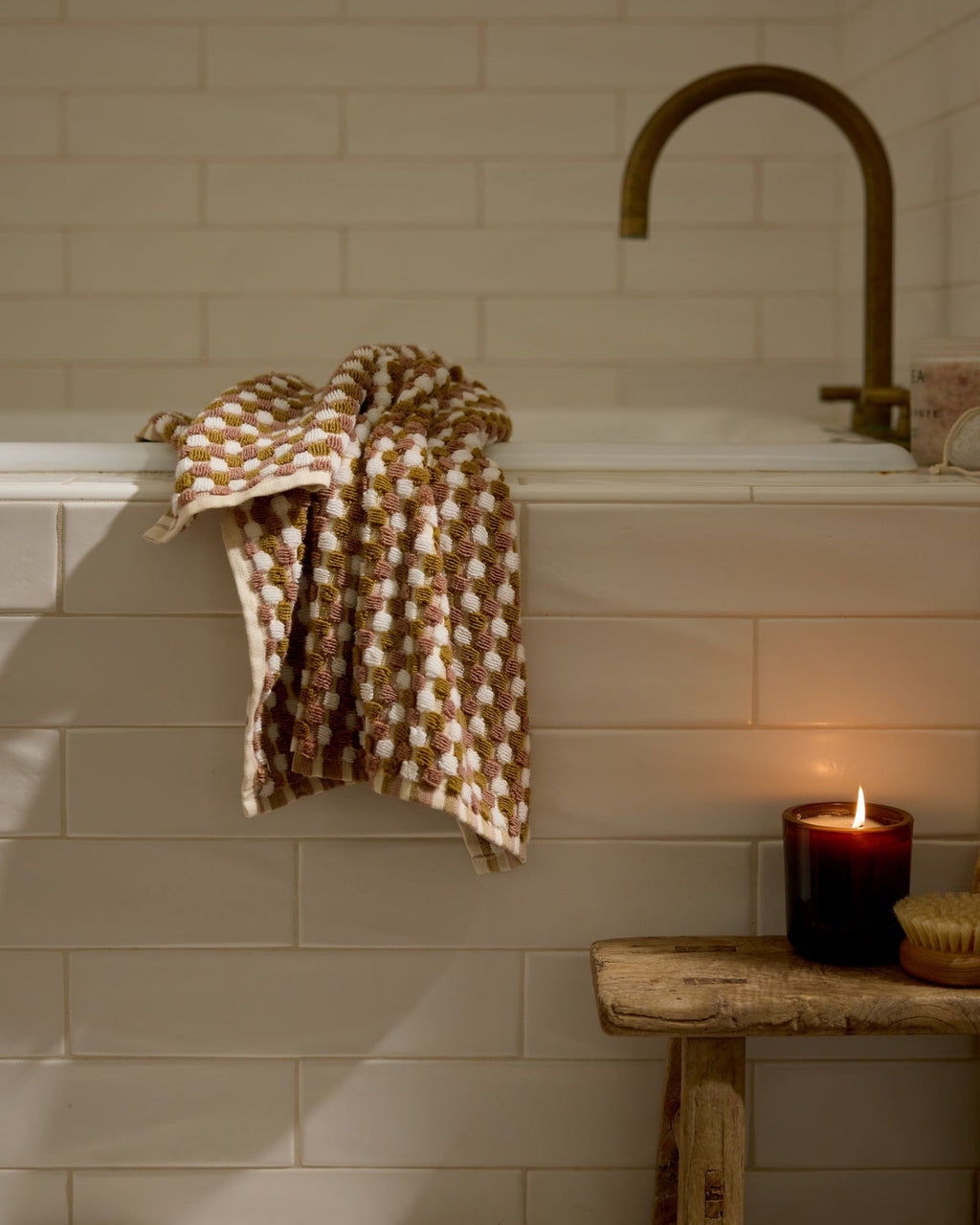Organic Mosaic Tub Mat (Ochre and Clay)