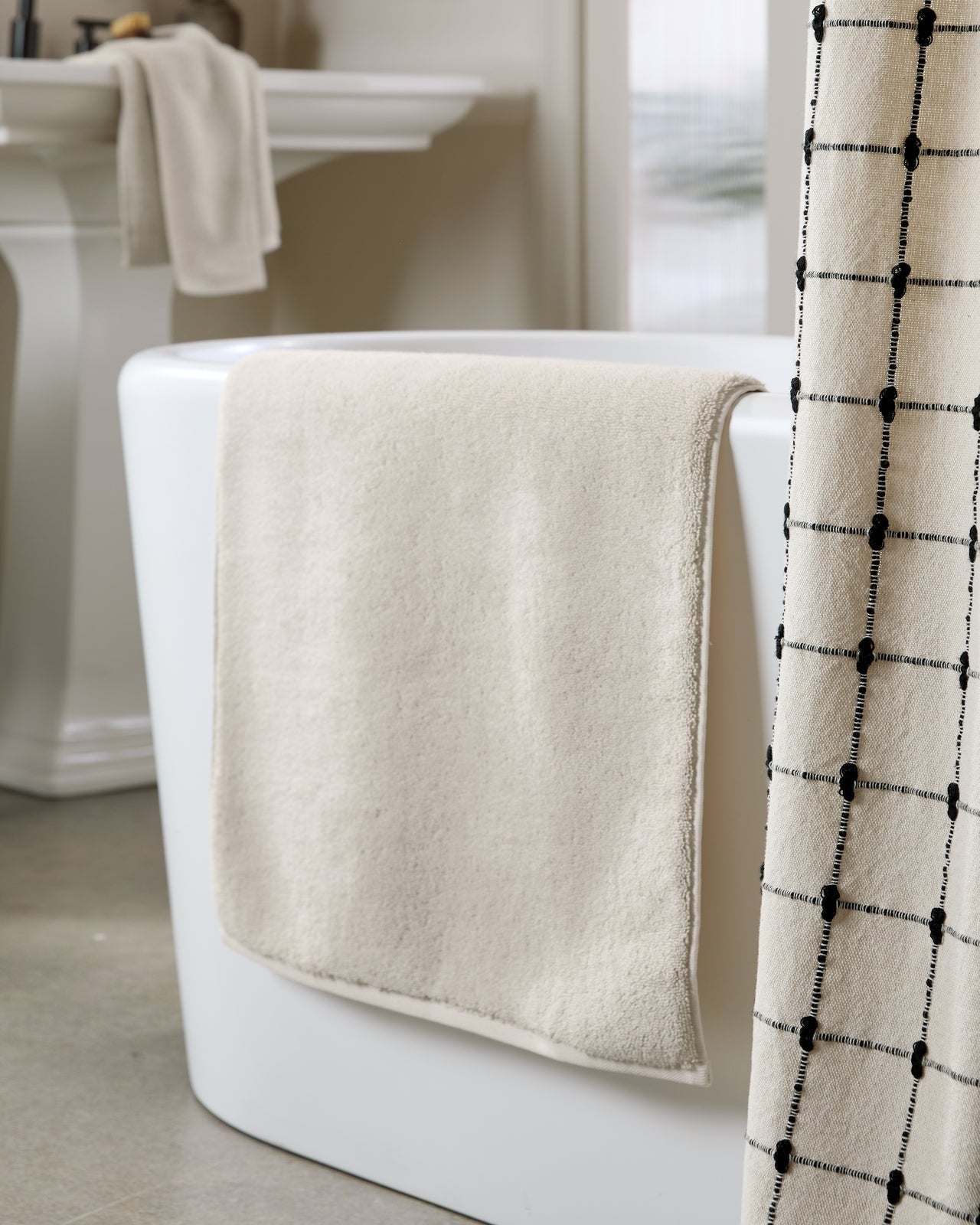Organic Plush Tub Mat (Bone)