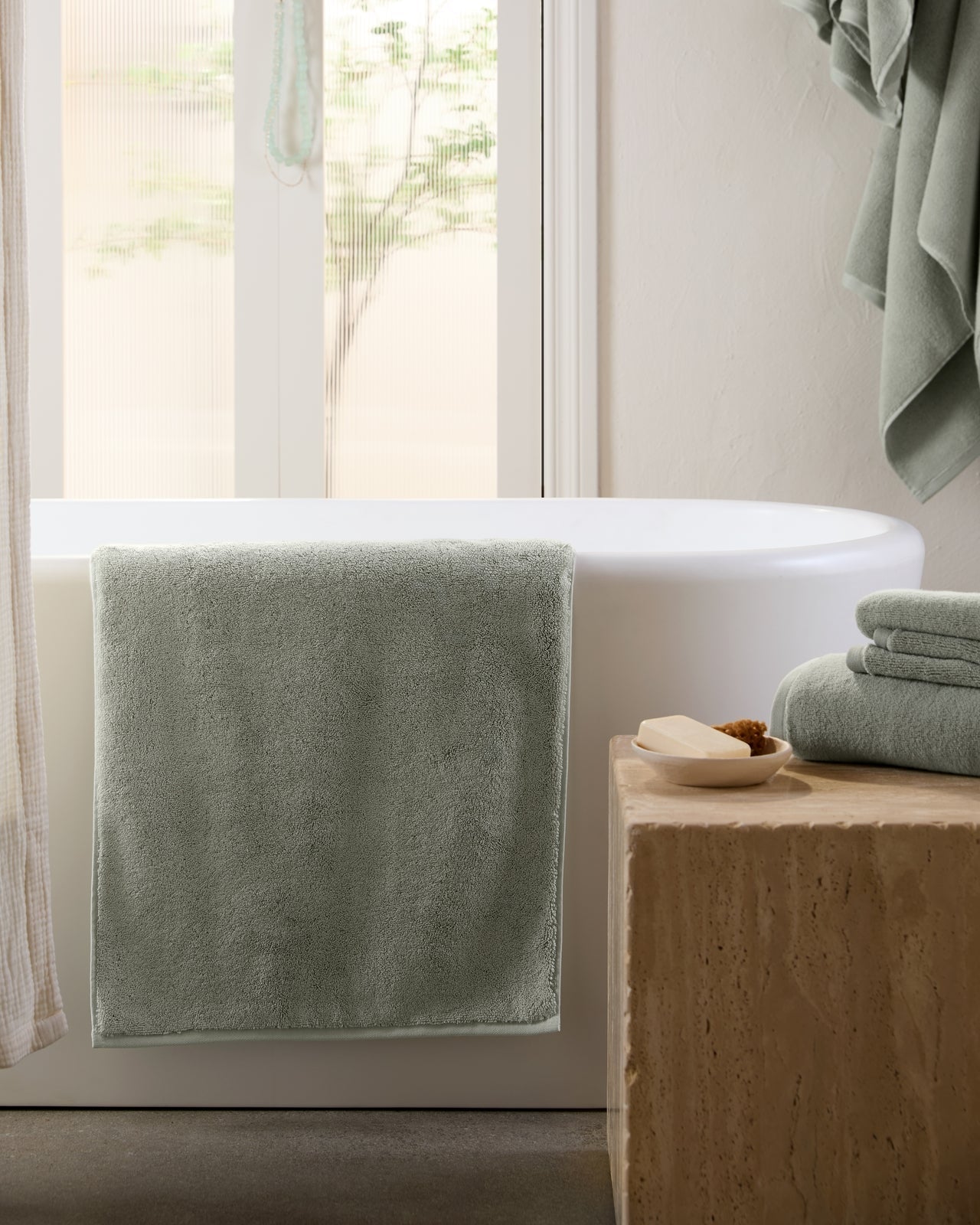 Organic Plush Tub Mat (Sage)