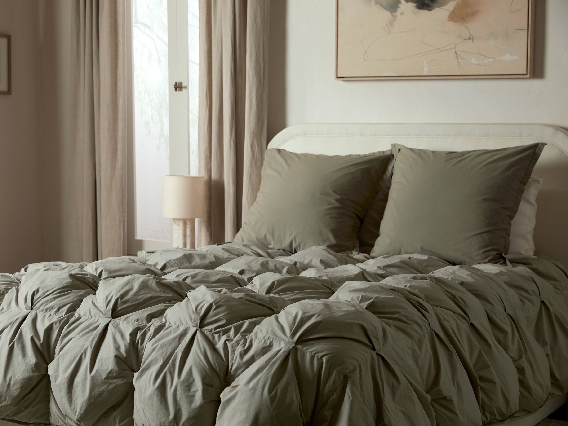 Organic Cotton Puff Comforter (Moss)