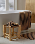 Organic Resort Stripe Towels (Camel with Soft Black)