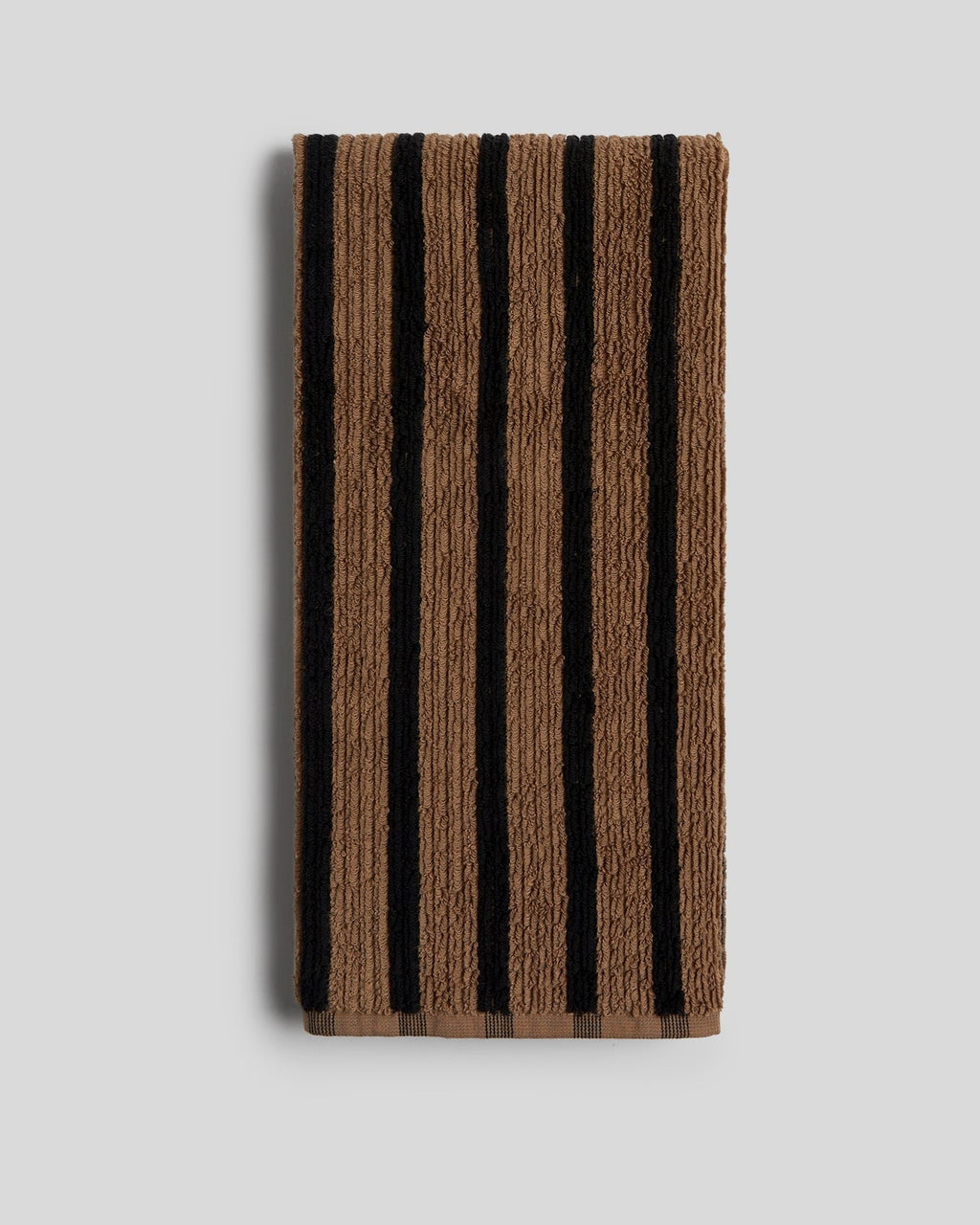 Organic Resort Stripe Towels (Camel with Soft Black)