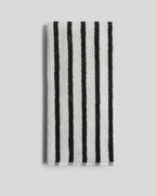 Organic Resort Stripe Towels - FINAL SALE (Plaster with Soft Black)