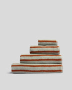 Organic Resort Stripe Towels (Sage with Russet)