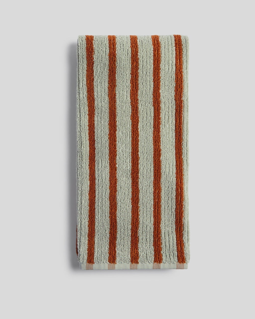Organic Resort Stripe Towels (Sage with Russet)