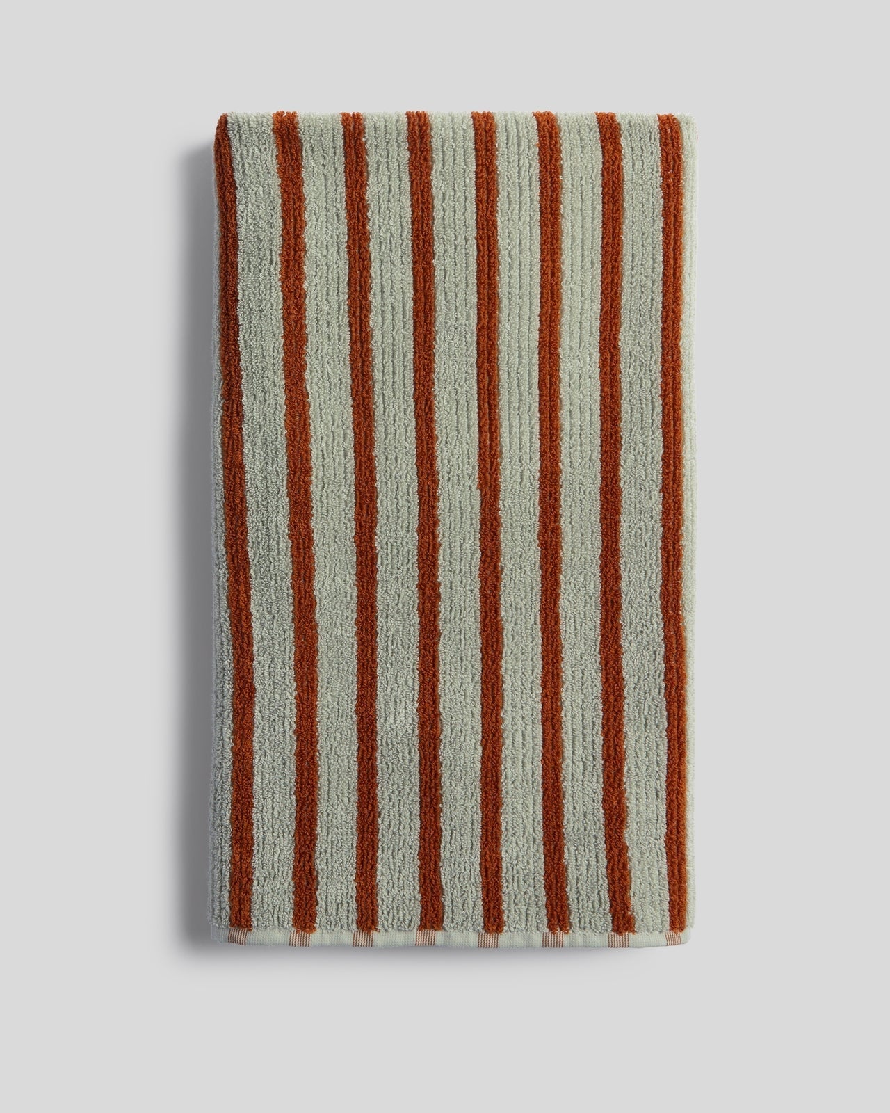 Organic Resort Stripe Towels (Sage with Russet)