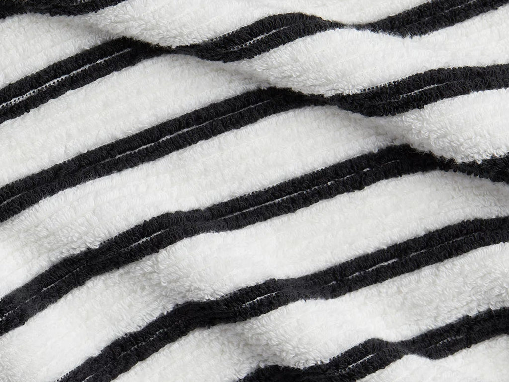 Organic Resort Stripe Towels - FINAL SALE (Plaster with Soft Black)