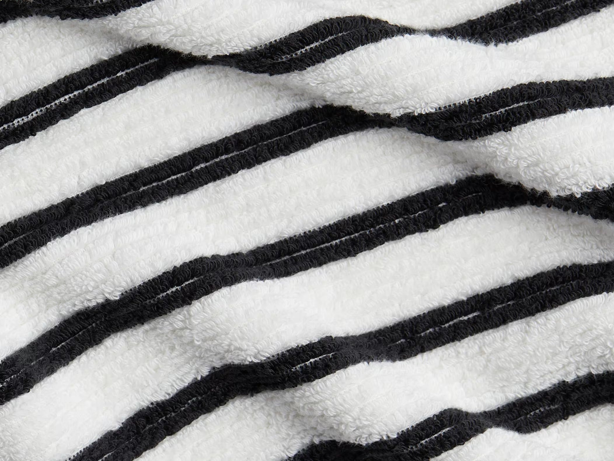 Organic Resort Stripe Towels - FINAL SALE (Plaster with Soft Black)